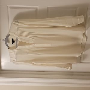 Stylish Cream Color Long-Sleeve (Adjustable to 3/4) Blouse, Size Medium